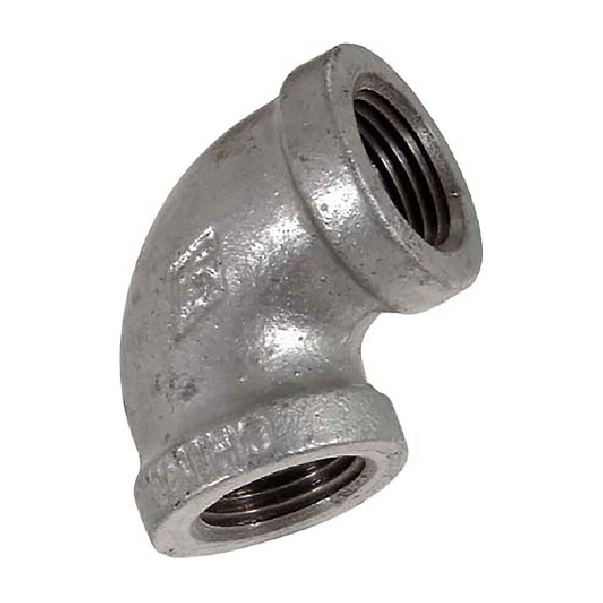 Raccord en coude de 90° en fonte galvanisée, 1/2" x 1/2"