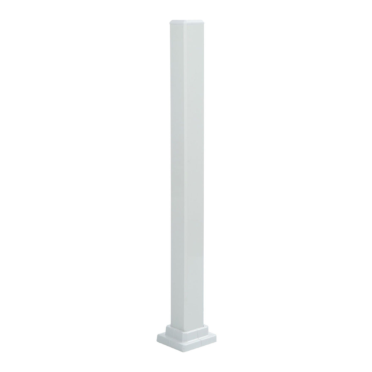 Poteau de montage en aluminium blanc pour rampe de 48'' de hauteur, 49-1/2'' x 3''