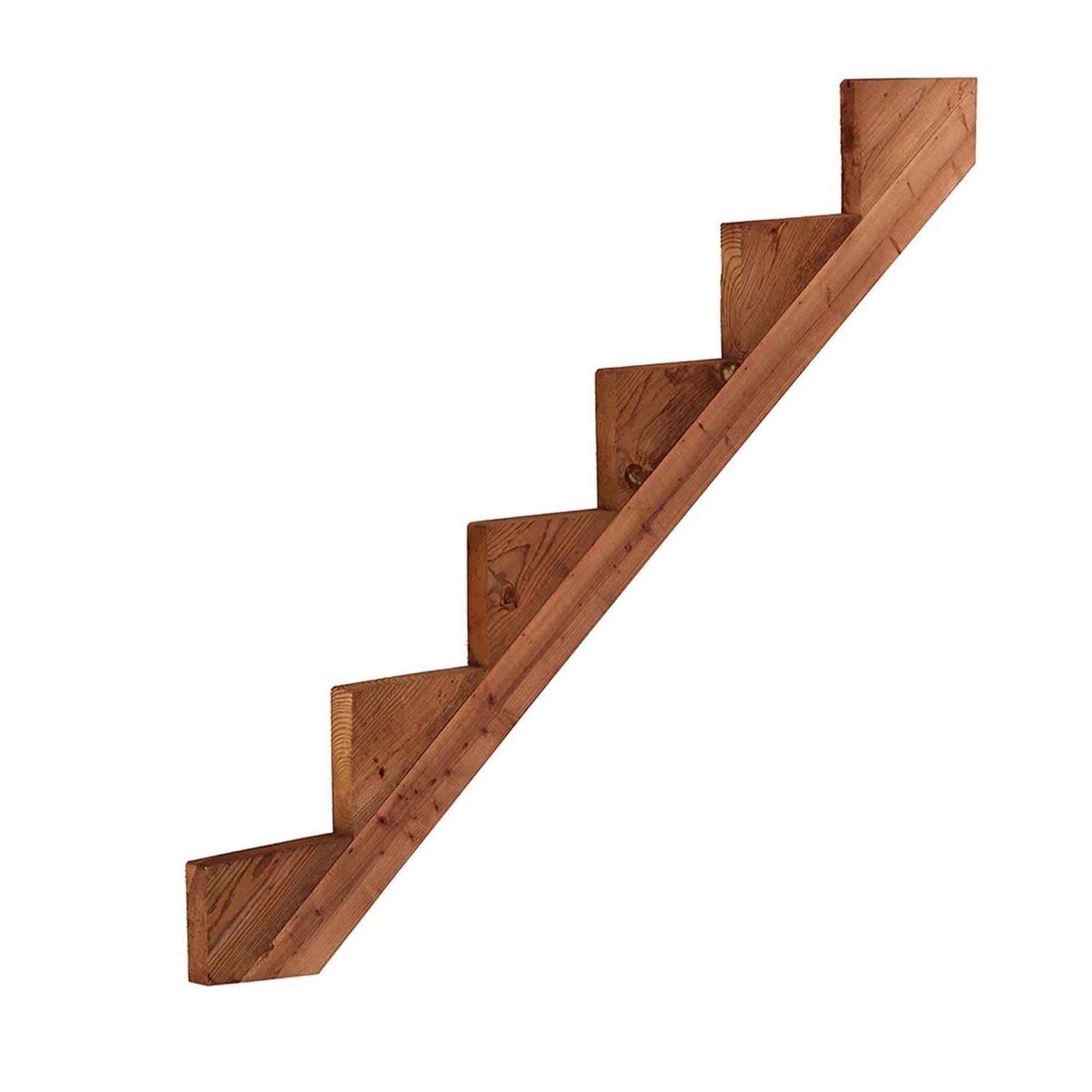 Limon d’escalier en bois traité brun, 6 marches (2'' x 12'')