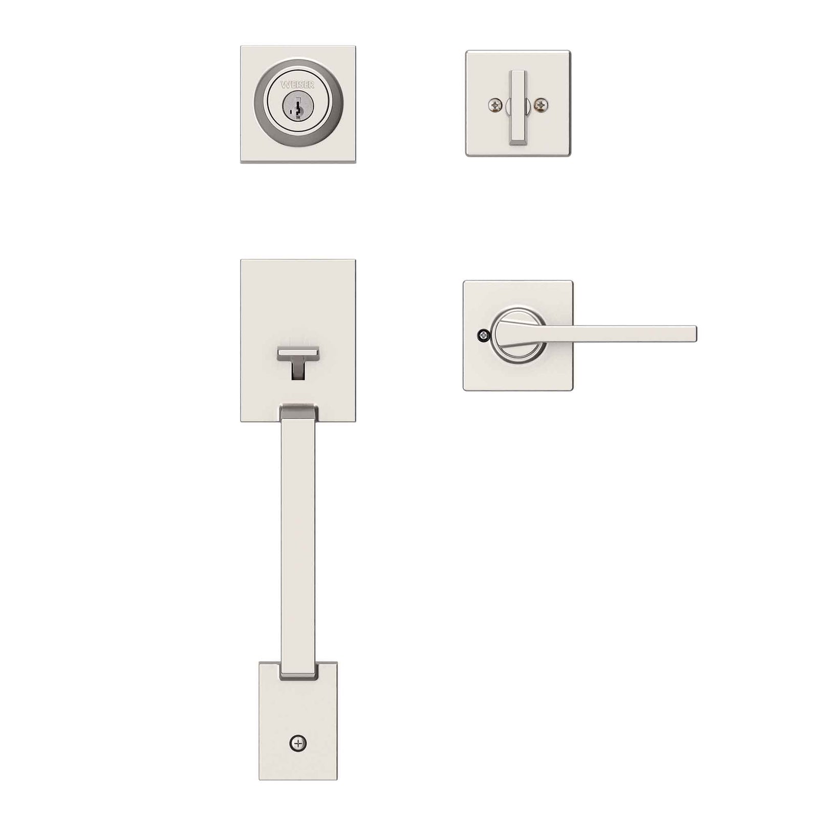 Clenche d’entrée Amador avec levier Casey et SmartKey, nickel satiné