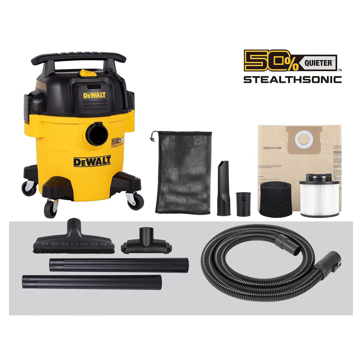 Aspirateur d'atelier pour déchets secs et humides Stealth Sonic, 5 gallons
