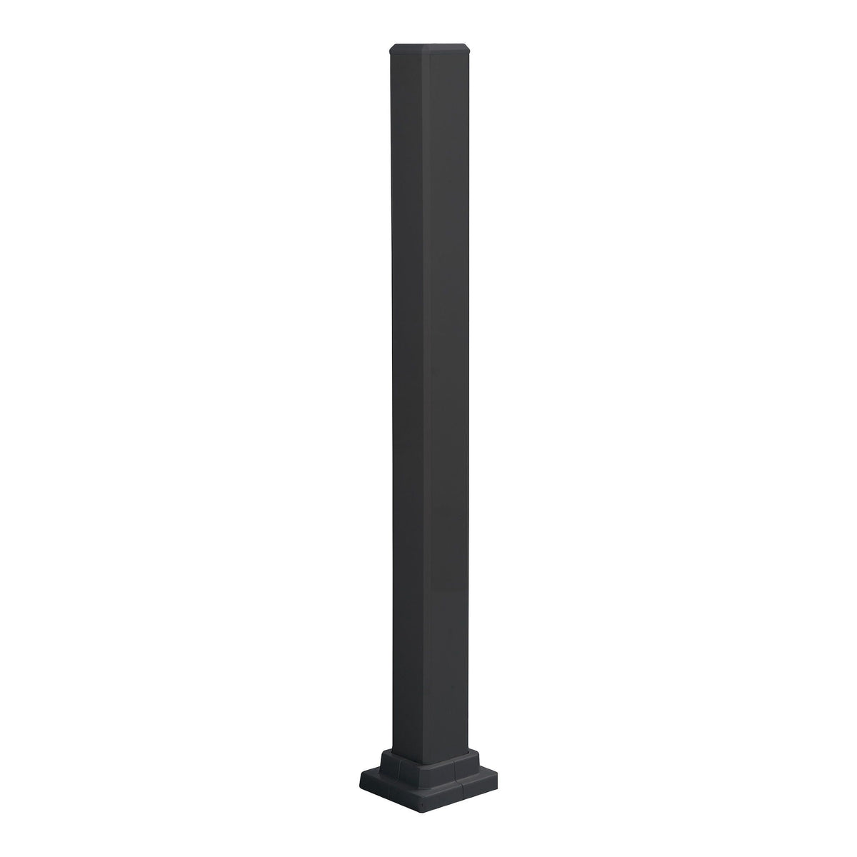 Poteau de montage en aluminium noir pour rampe de 48'' de hauteur, 49-1/2'' x 3''