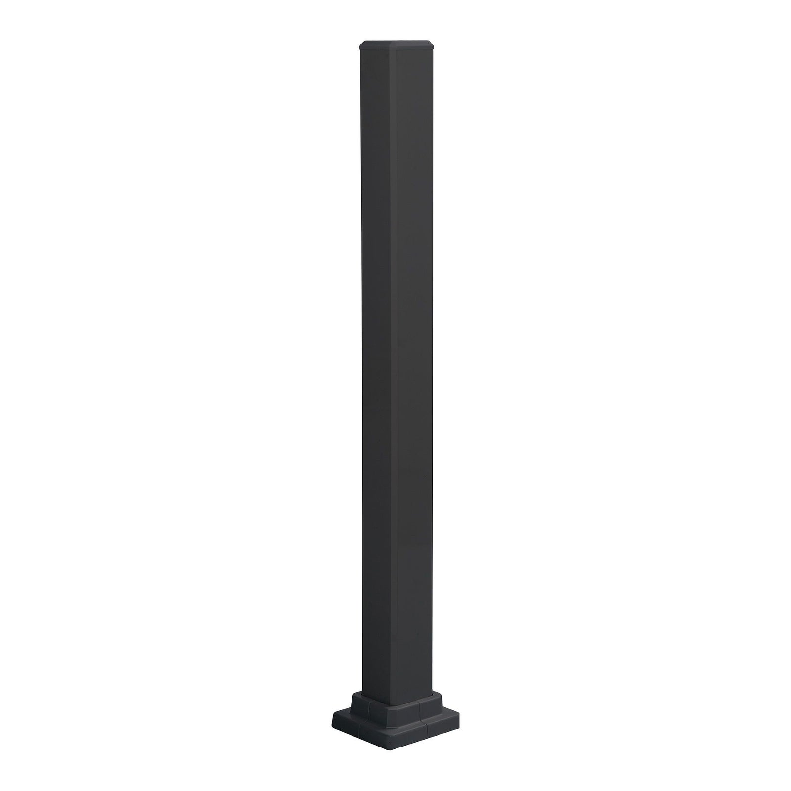 Poteau de montage en aluminium noir pour rampe de 48'' de hauteur, 49-1/2'' x 3''