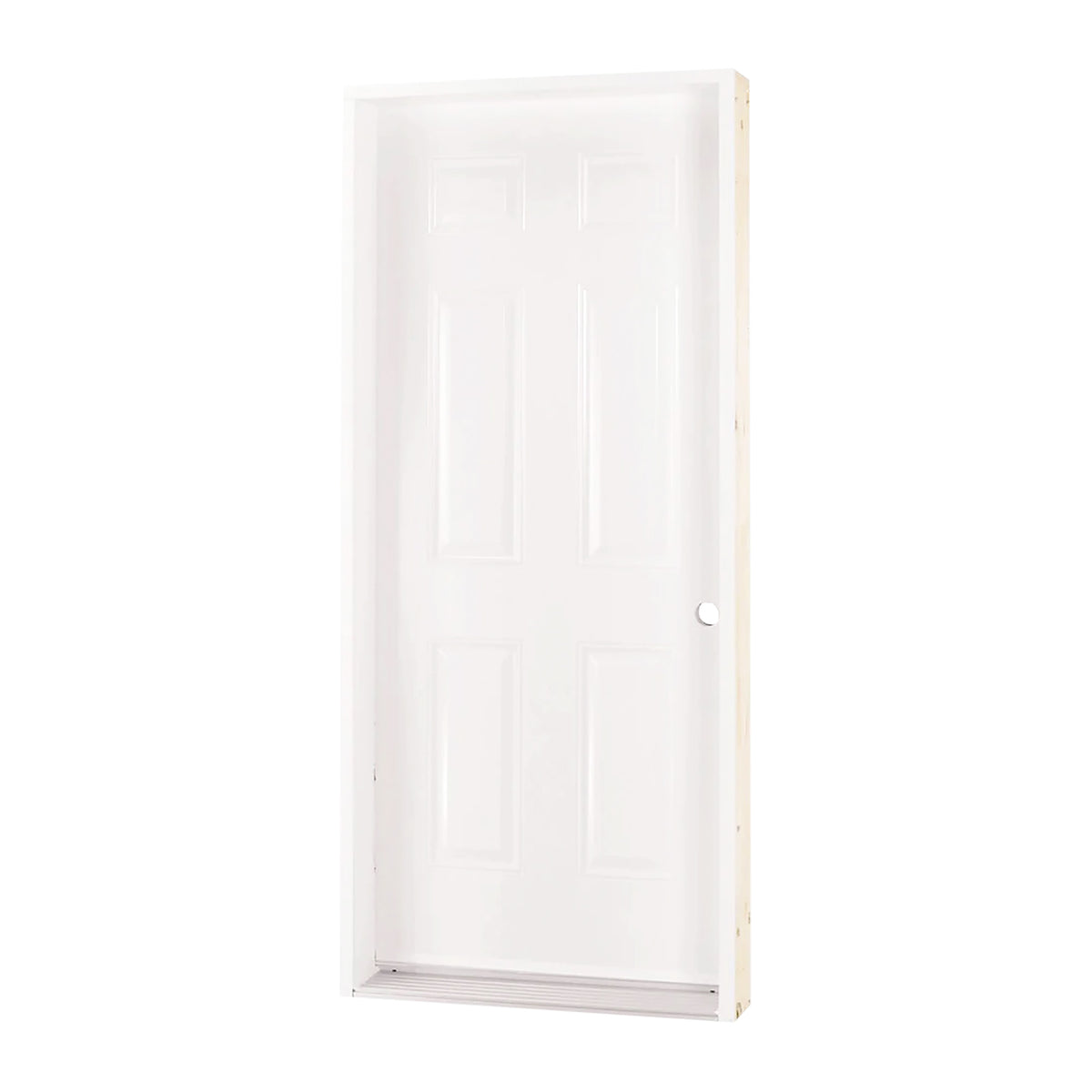 Porte blanche en acier B01 à ouverture à gauche vers l'intérieur, 34'' x 80"