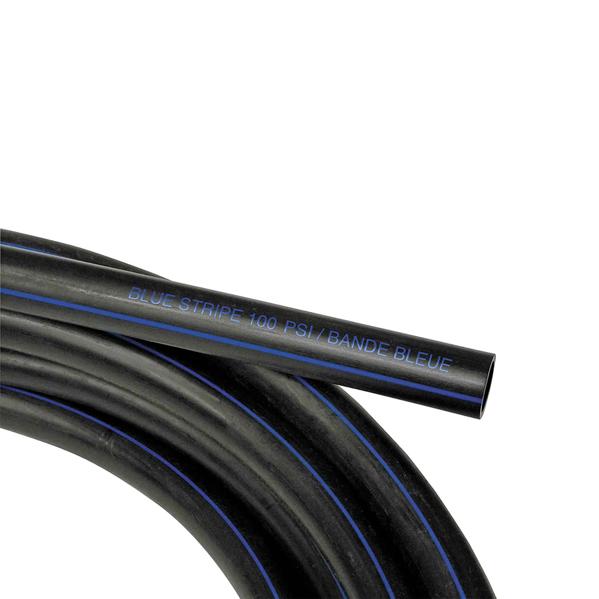 Tuyau STD en polyéthylène noir avec bande bleue, 1" x 1 500' 