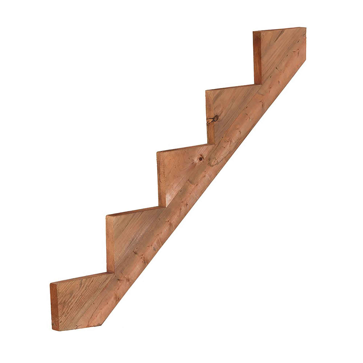 Limon d’escalier en bois traité brun, 5 marches (2'' x 12'')