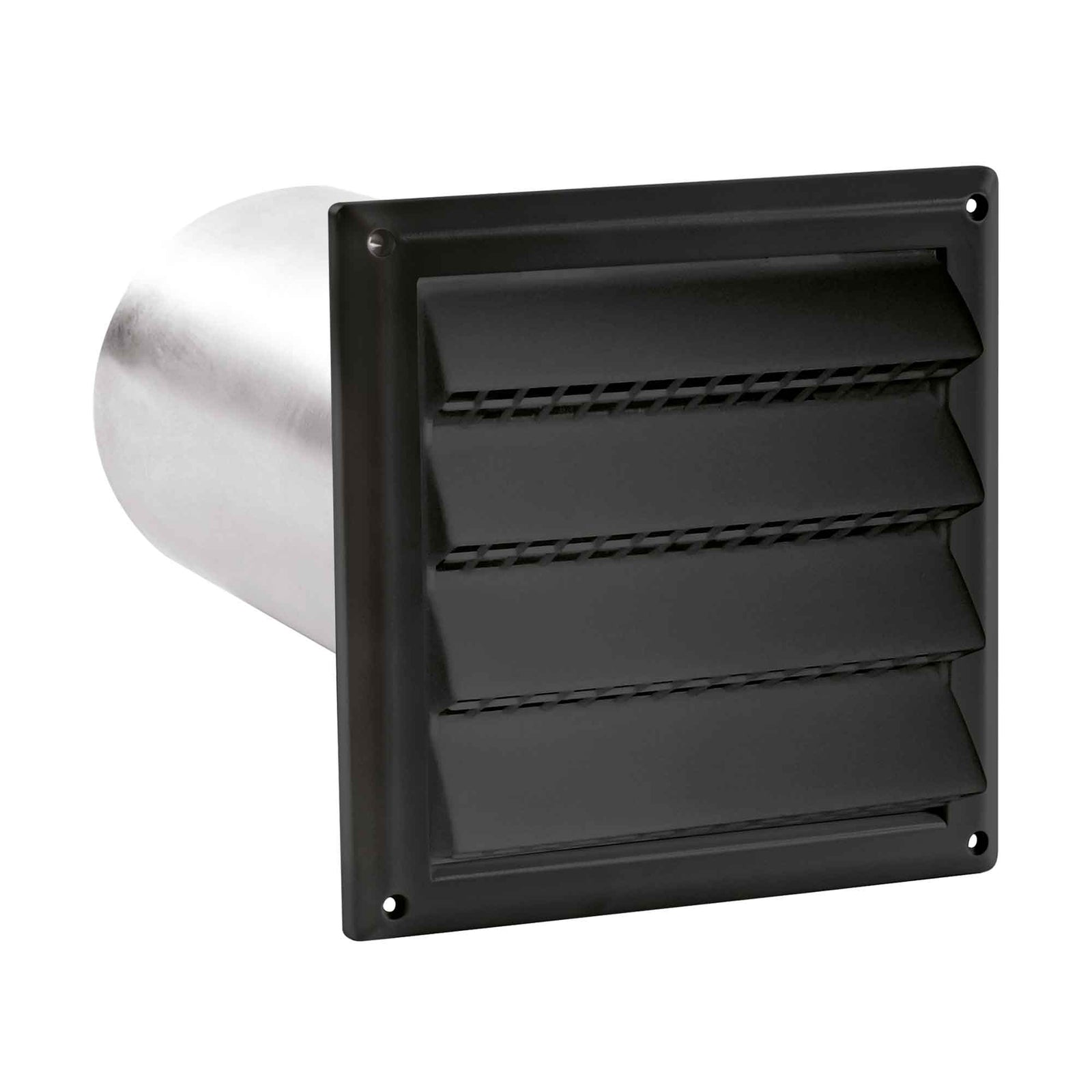 Évent d'entrée d'air à volets en plastique noir, 6"
