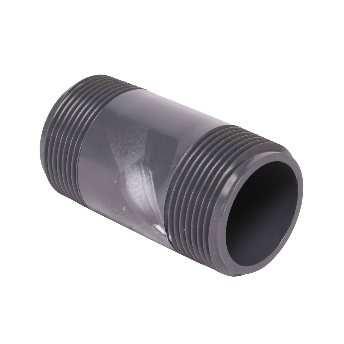 Mamelon Sch80 en PVC gris, 3/4" x 2"