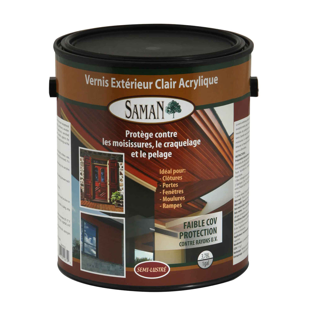 Vernis extérieur clair à l’acrylique semi-lustré, 3,78 L