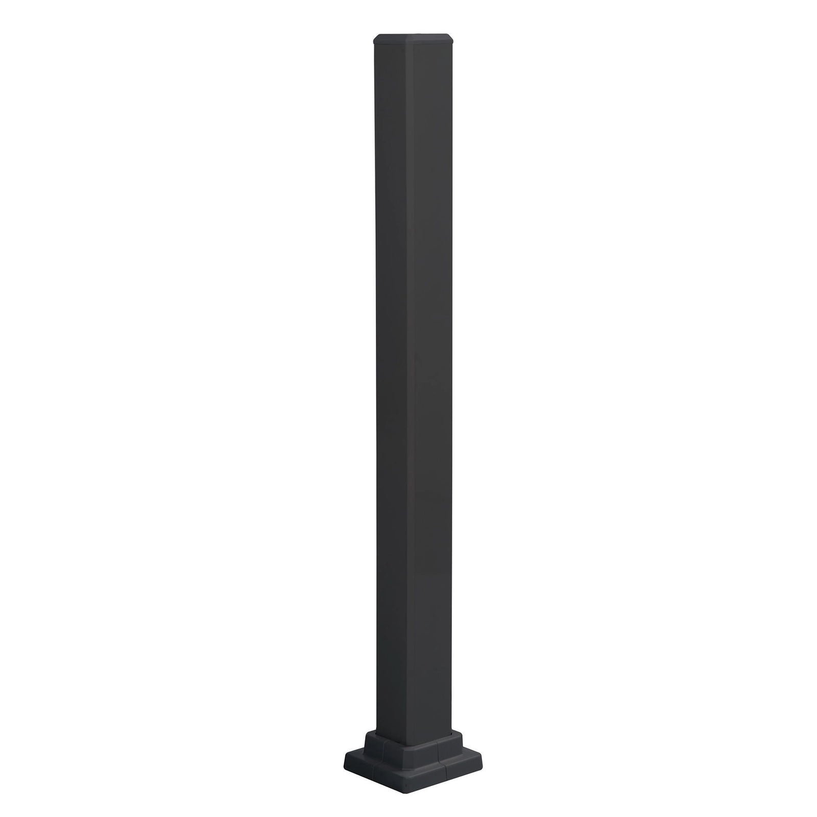 Poteau de montage en aluminium noir pour rampe de 42'' de hauteur, 43-1/2'' x 3''