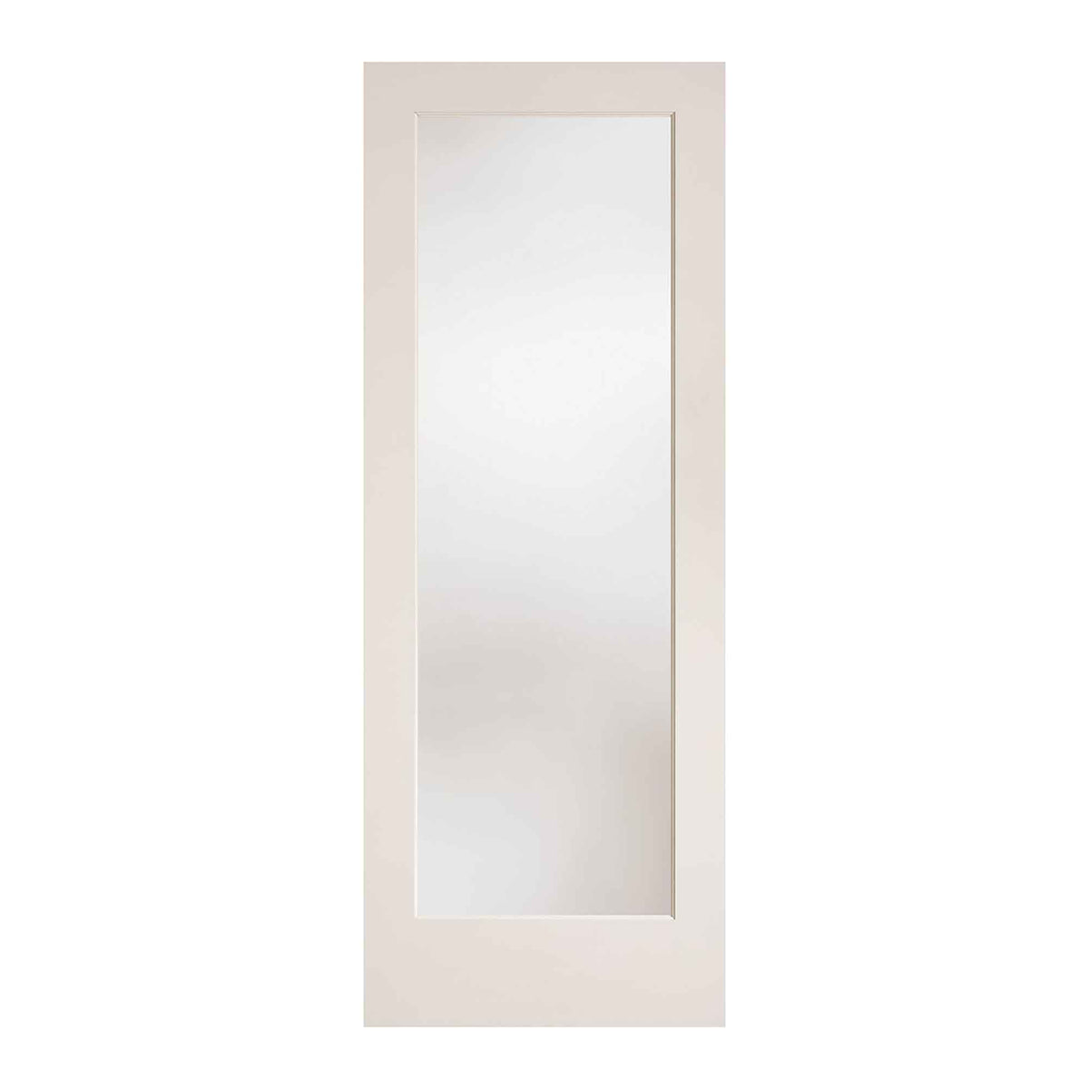 Porte Française de style Shaker à 1 verre laminé avec apprêt blanc, 30'' x 80'' 