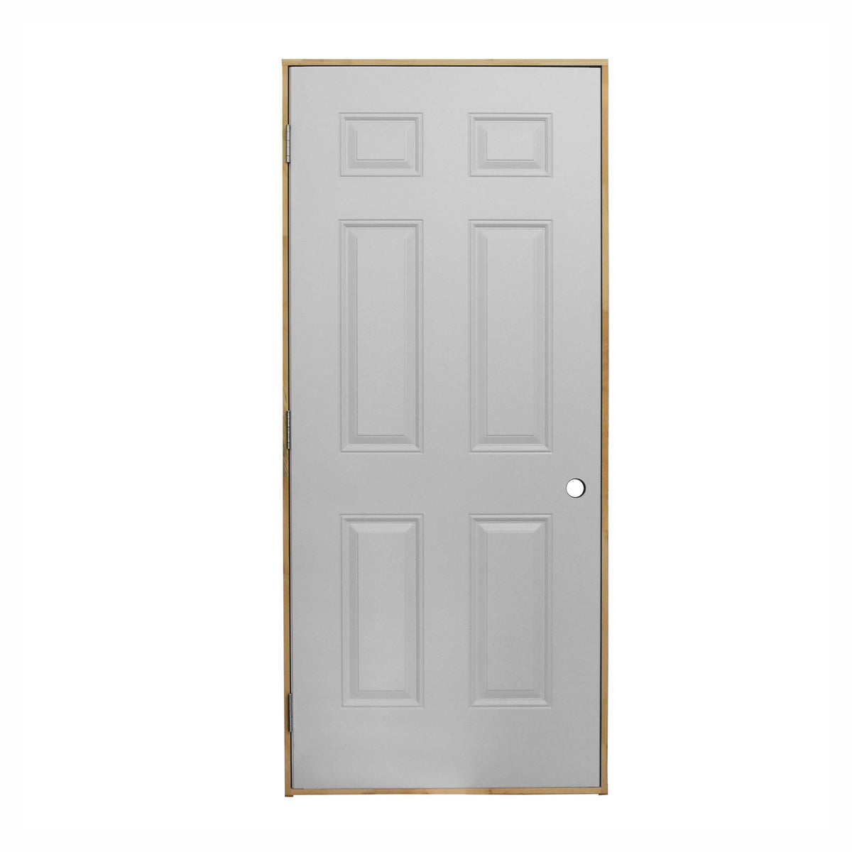 Porte de cabanon en acier avec penture à gauche et cadre, 36" x 4-9/16"