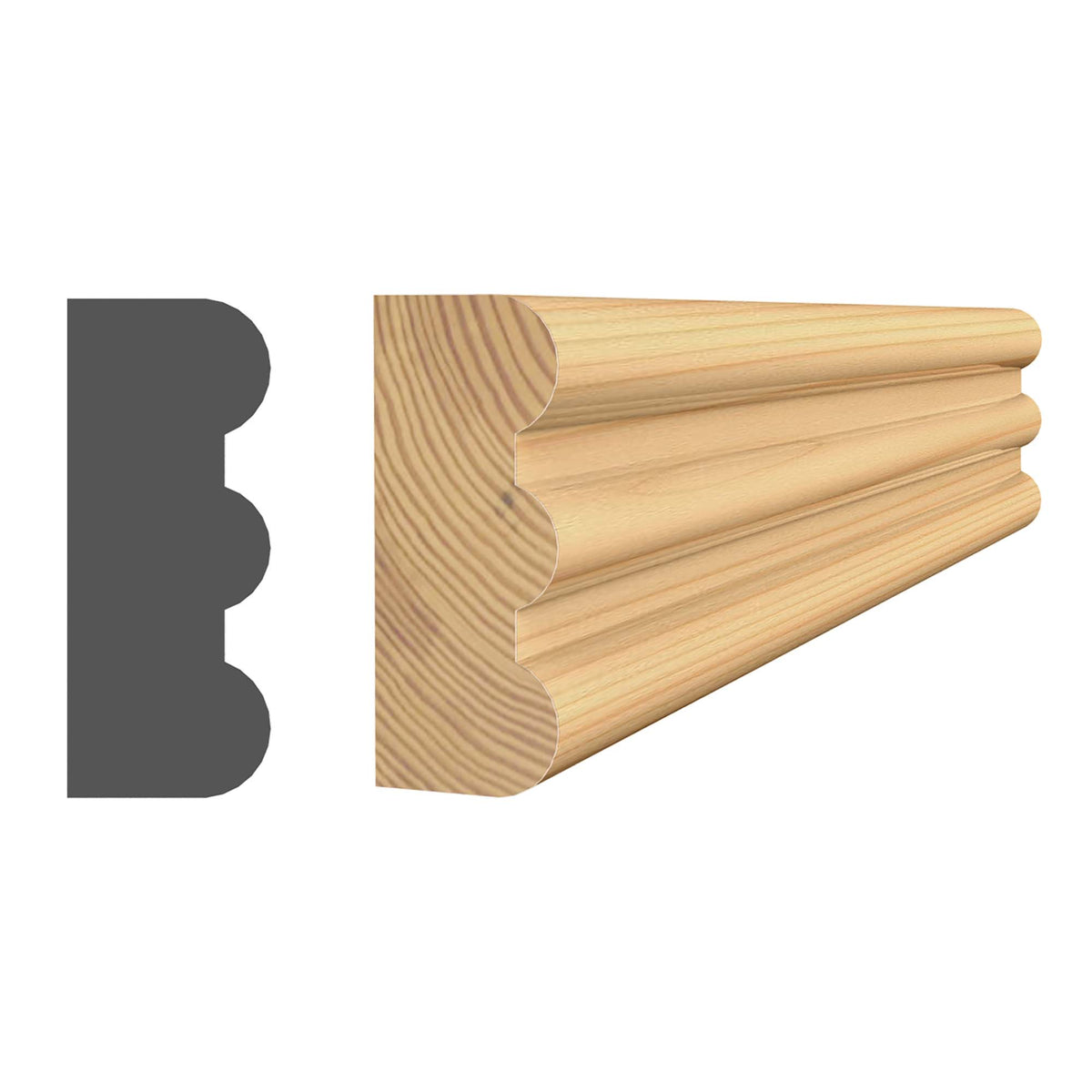 Moulure à moustiquaire en pin jointé 1/4'' x 3/4'' x 8'