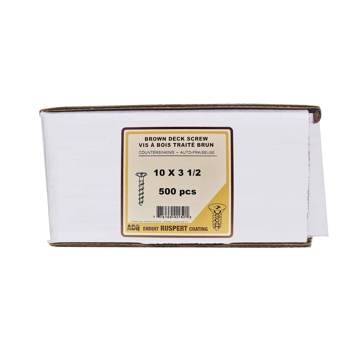 Vis à bois traité brune, #10 x 3-1/2" (500 unités)