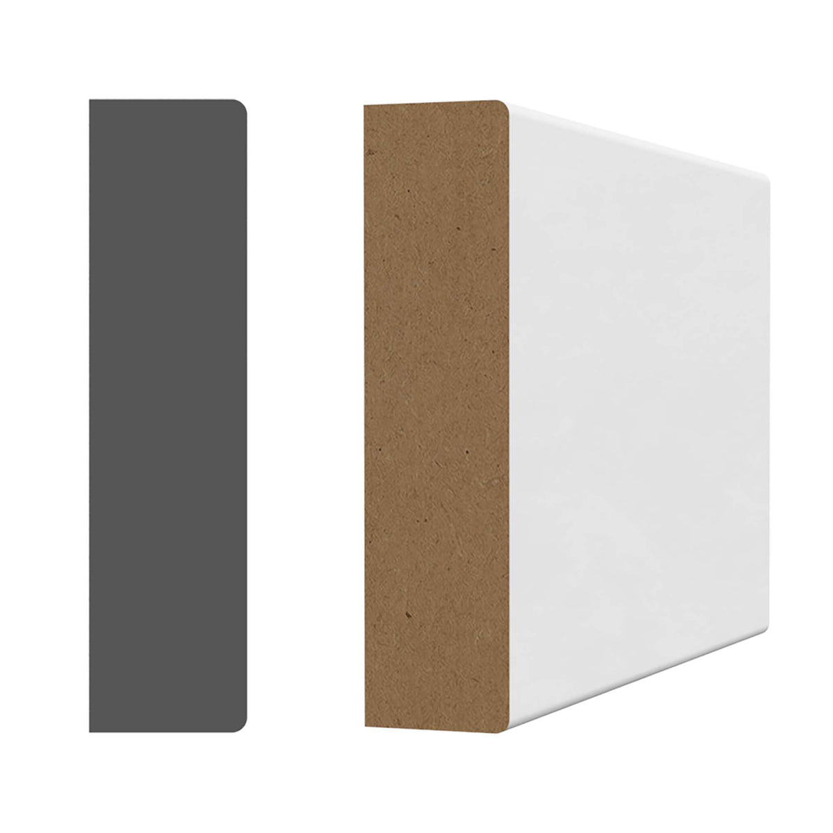 Cadrage en MDF avec apprêt blanc 5/8" x 2-1/2'' x 14'-3''