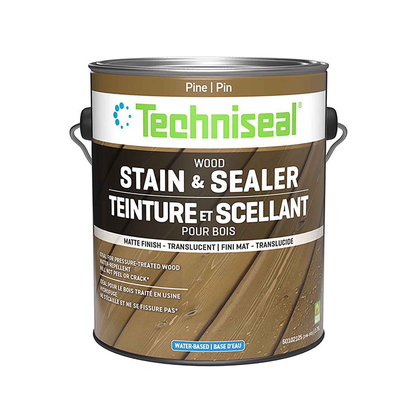 Teinture mate et scellant pour bois à base d'eau, pin (3,78 L)