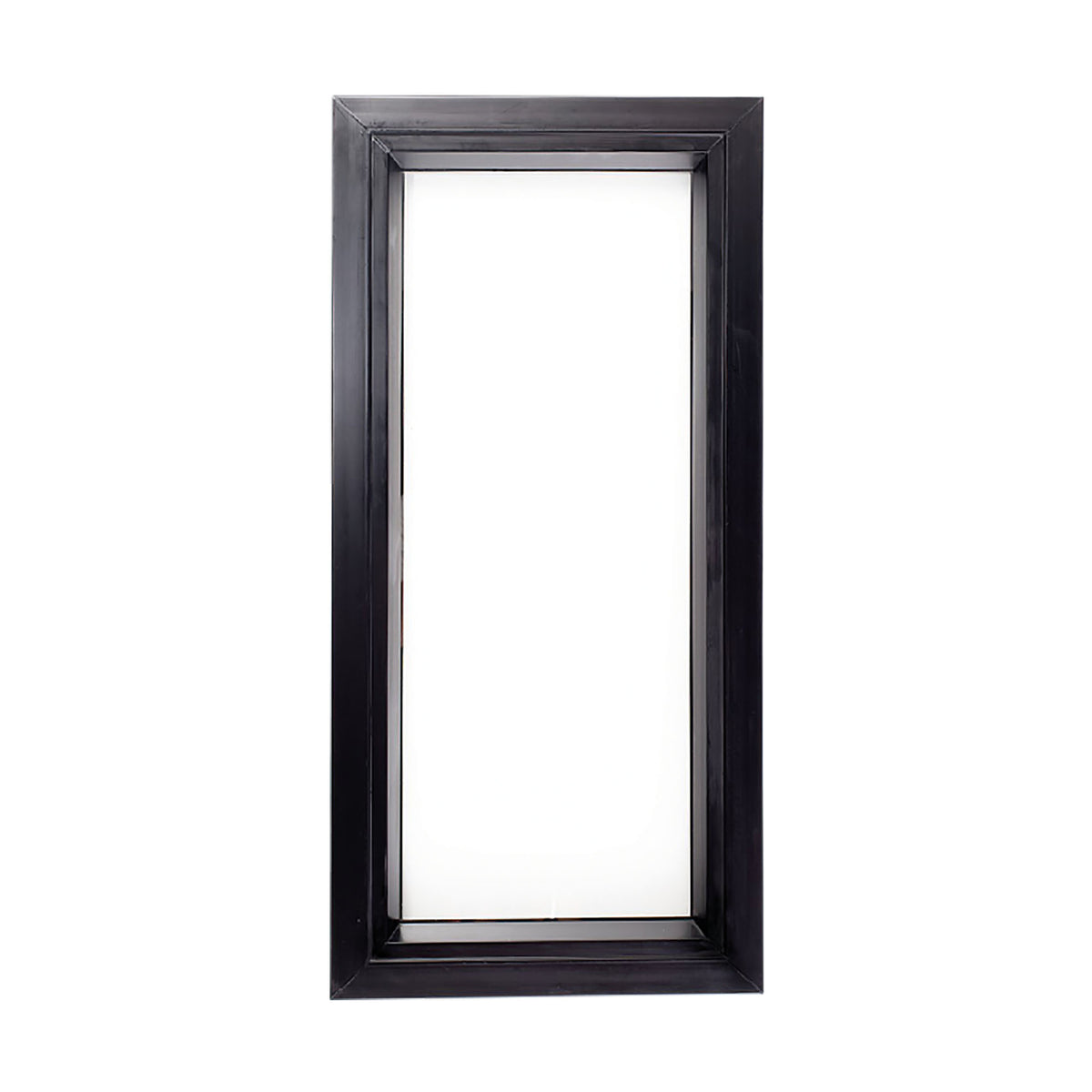 Fenêtre de cabanon fixe et noire, 17'' x 35''