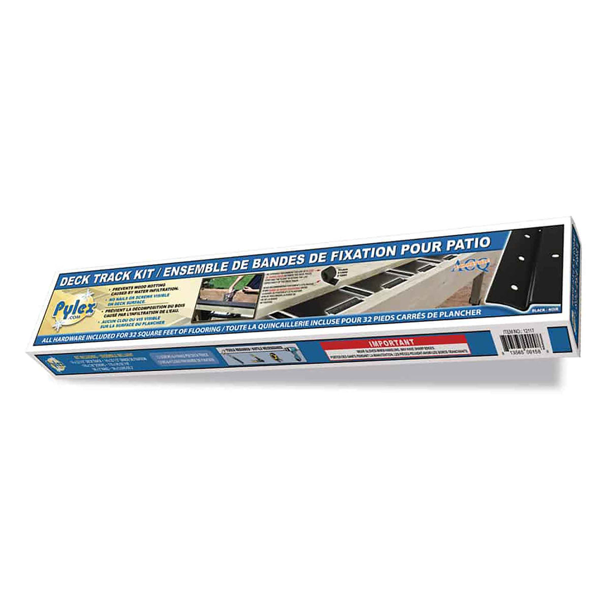 Ensemble de bandes de fixation pour patio, noir