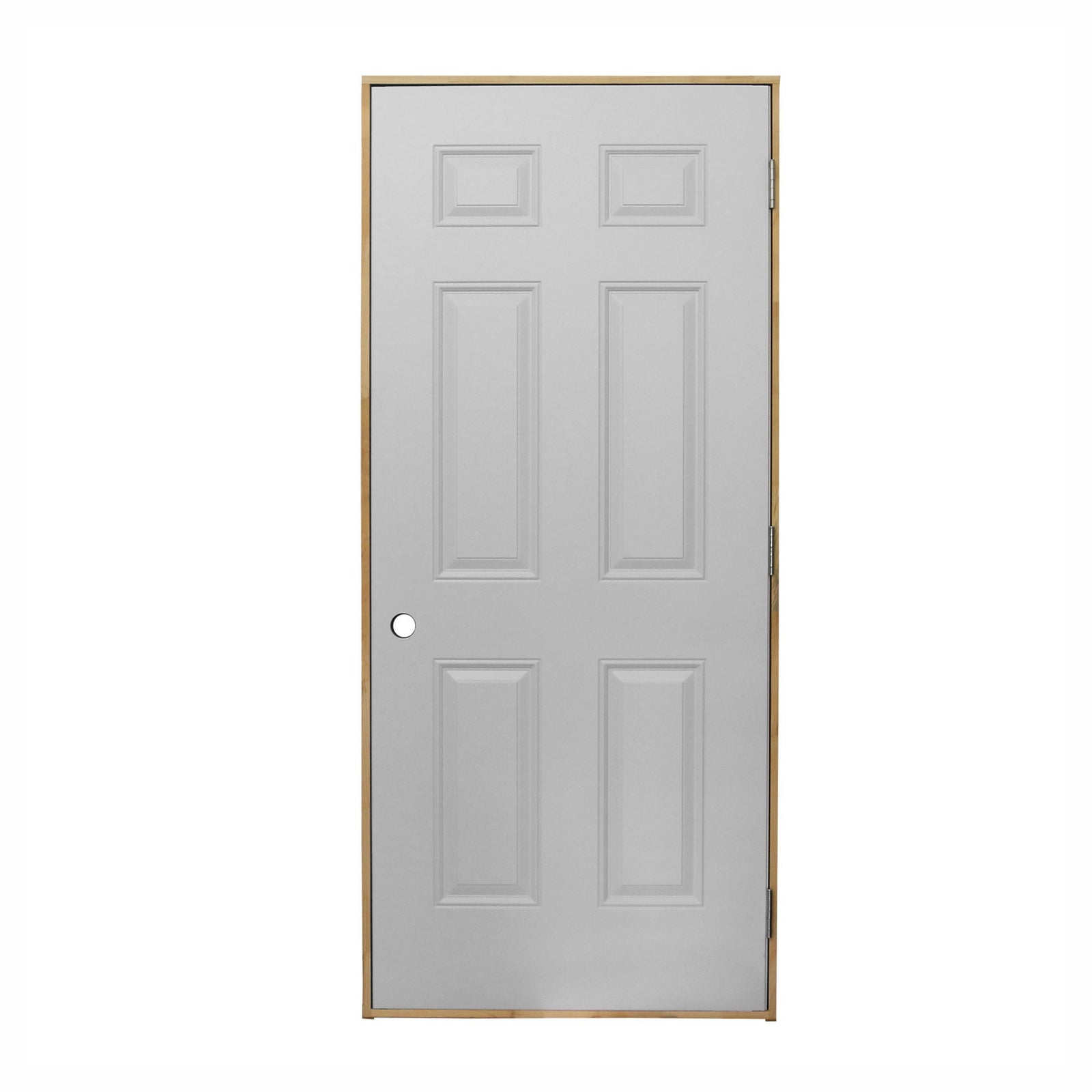 Porte de cabanon en acier avec penture à droite et cadre, 36" x 4-9/16"