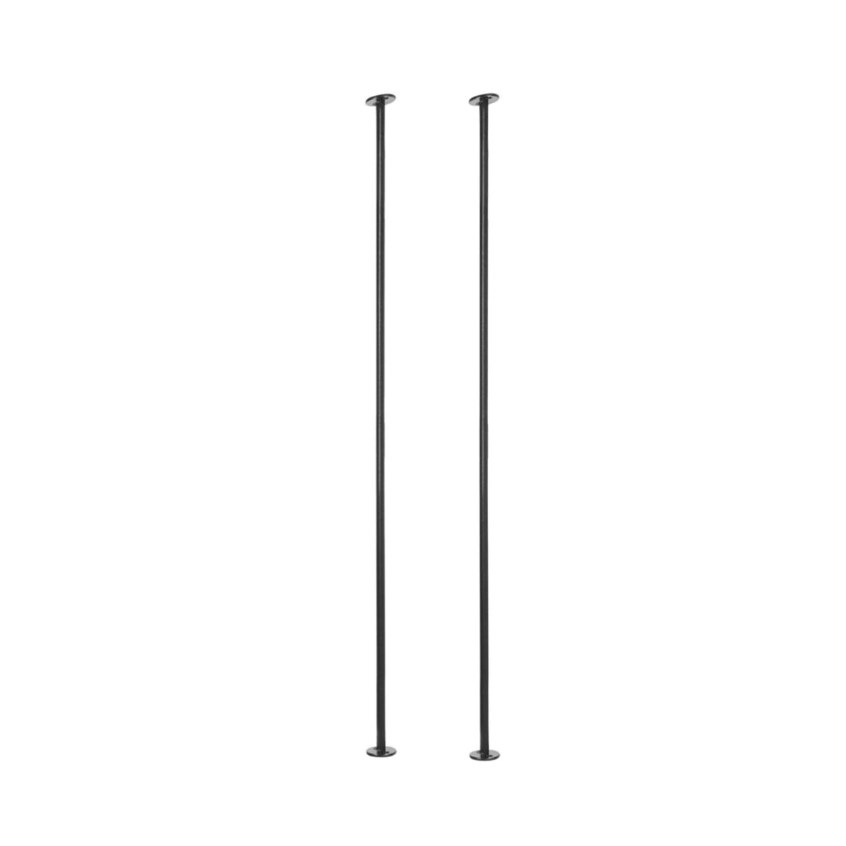 Ensemble de 2 barreaux carrés noirs mats, 35-7/8'' et 39-5/8'' 