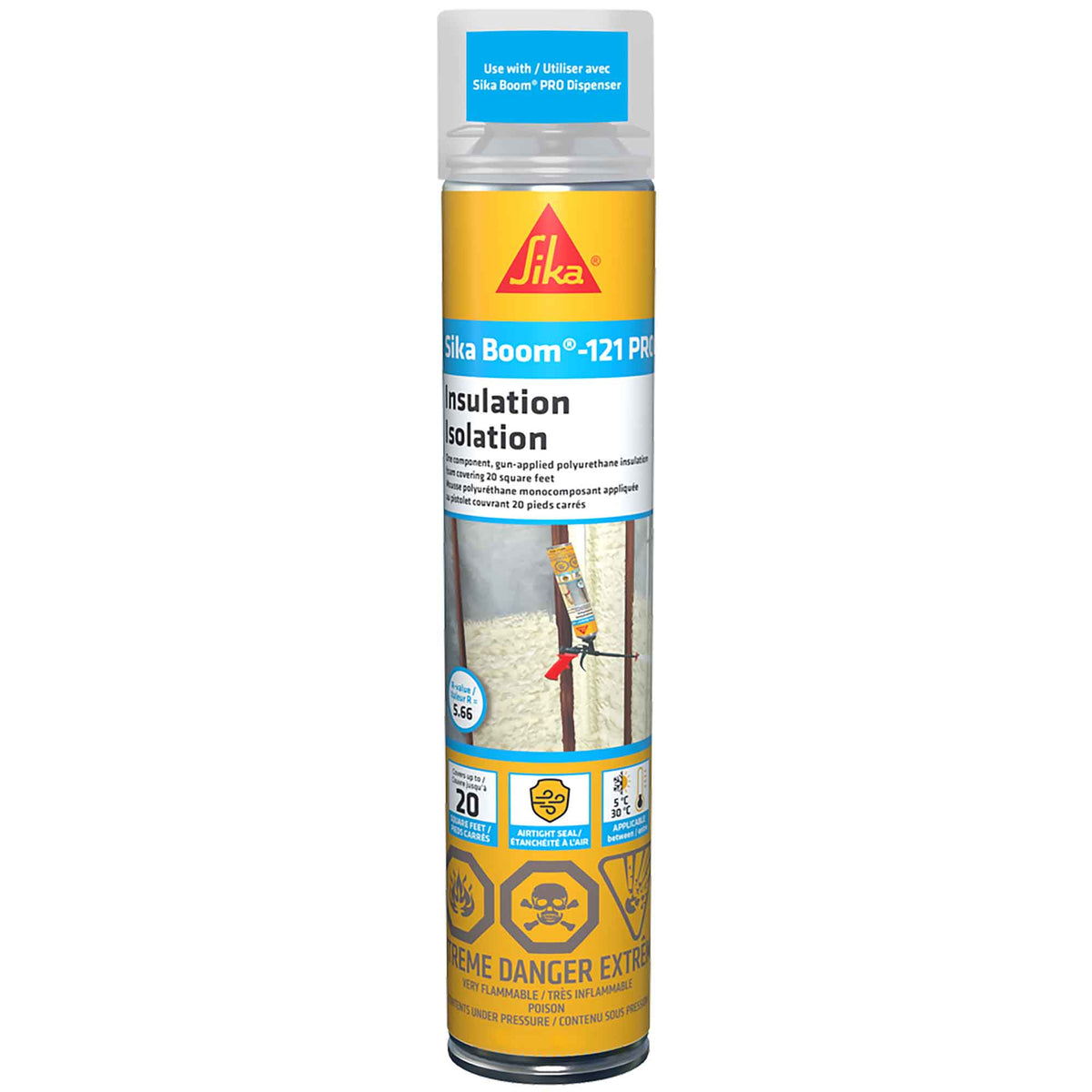 Mousse polyuréthane d'isolation Sikaboom - 121 PRO, 770 g