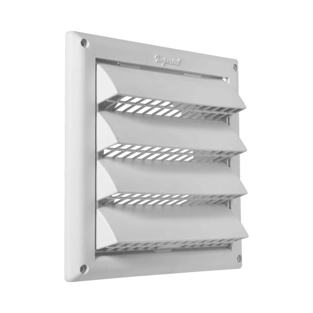 Capuchon d'entrée d'air avec grille en plastique blanc, 4"