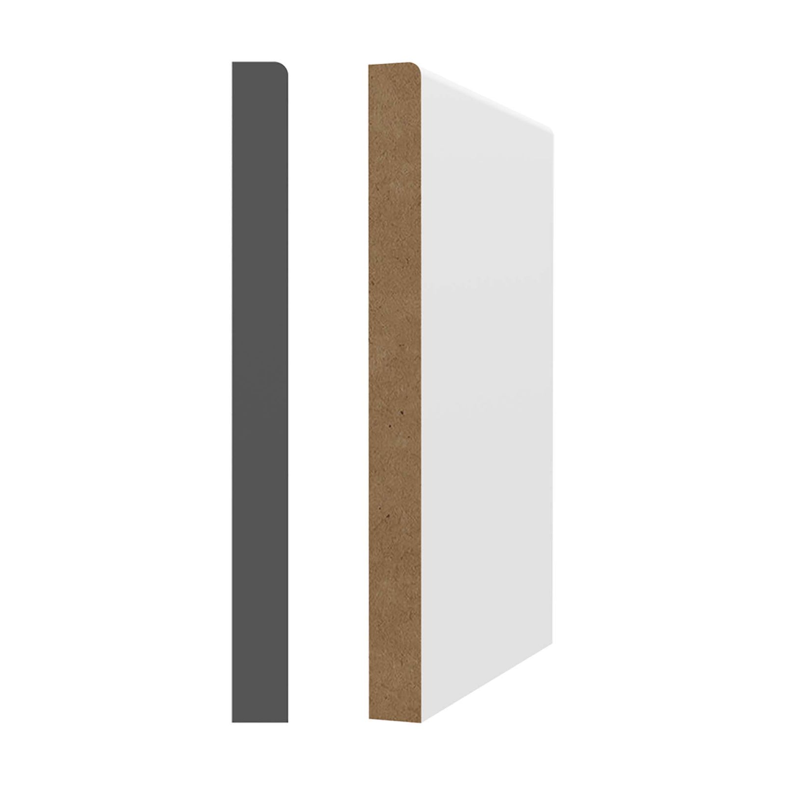 Plinthe en MDF avec apprêt blanc 1/2''x5-1/2''x8'  