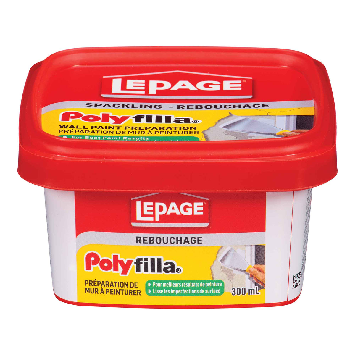 Plâtre reboucheur pour mur à peinturer Polyfilla blanc, 300 ml