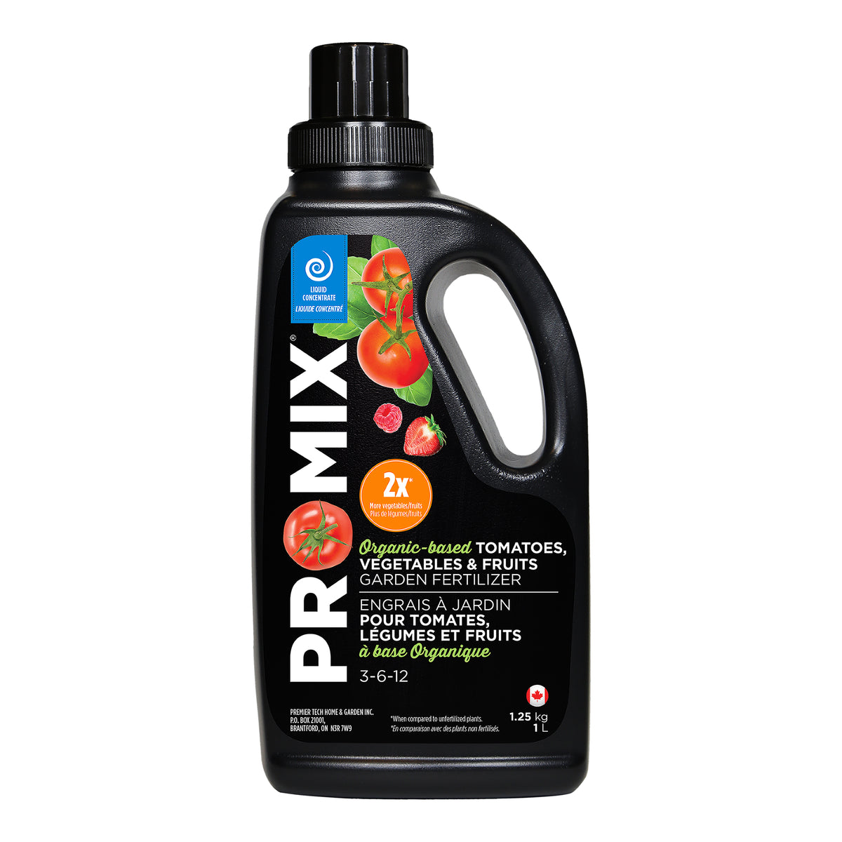 Engrais pour tomates, légumes et fruits à base organique PRO-MIX 3-6-12, 1 L 