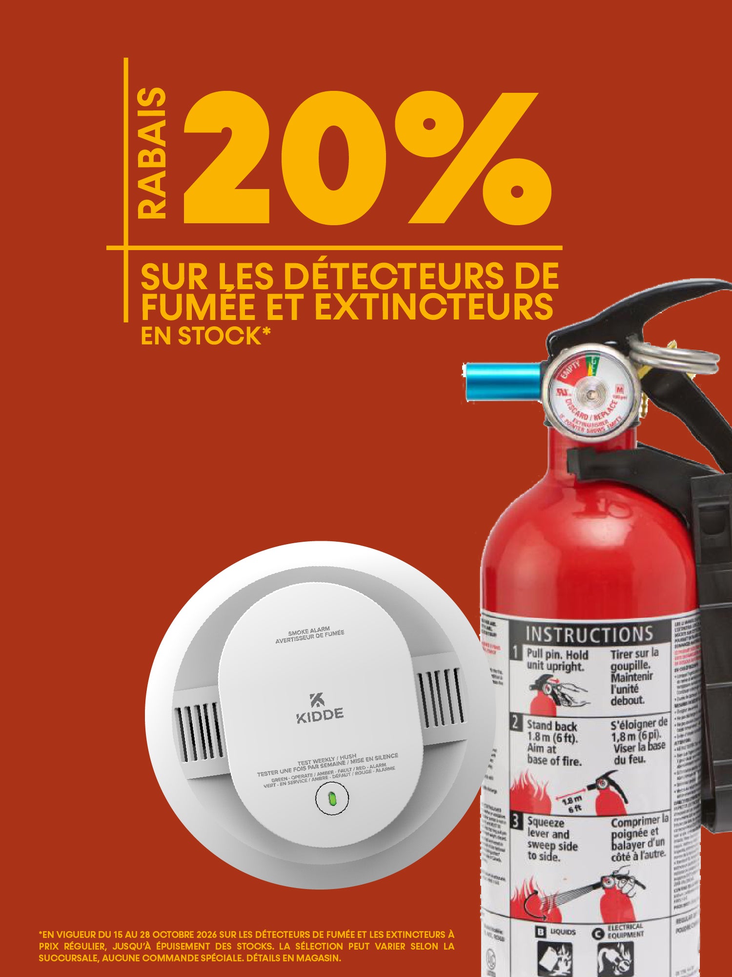 Détecteurs et extincteurs