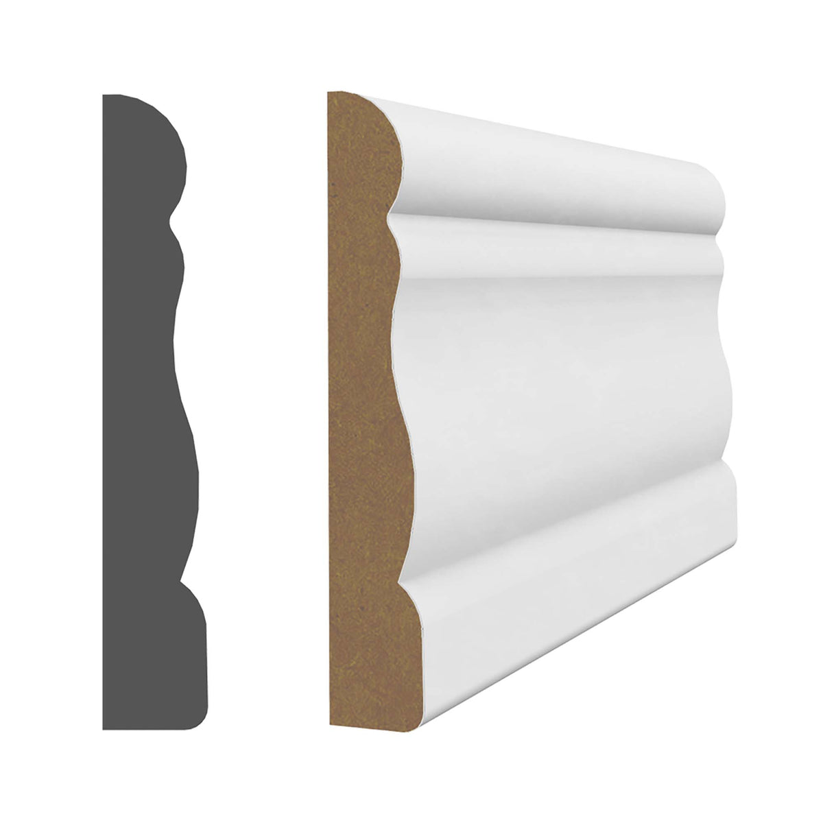 Cadrage en MDF avec apprêt blanc 3/8" x 2-1/8" x 7'