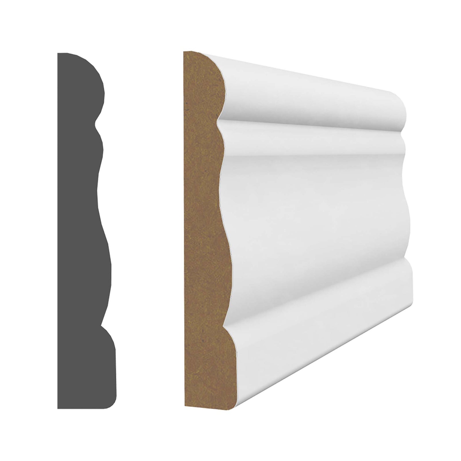 Cadrage en MDF avec apprêt blanc 3/8" x 2-1/8" x 7'