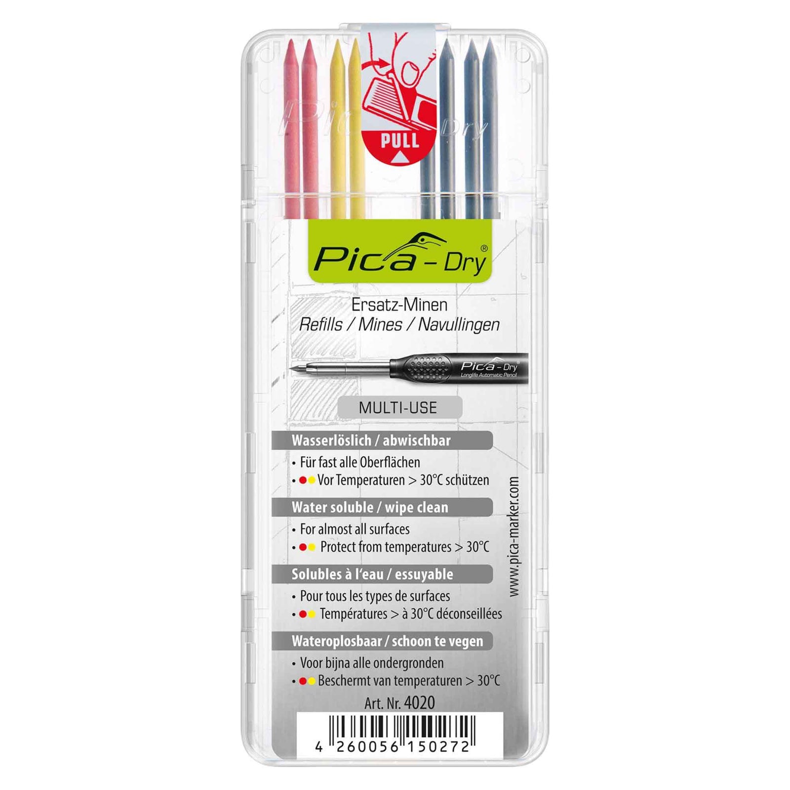 Mines de rechange de couleurs assorties Pica-Dry, (8 unités)