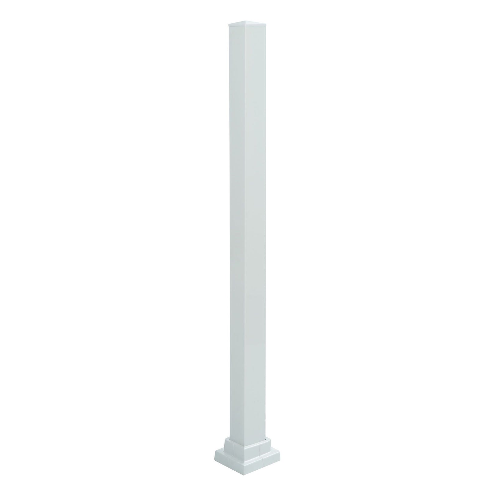 Poteau de montage en aluminium blanc pour rampe de 42'' de hauteur, 43-1/2'' x 2''