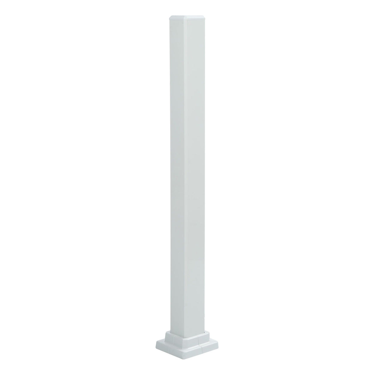 Poteau de montage en aluminium blanc pour rampe de 42'' de hauteur, 43-1/2'' x 3''