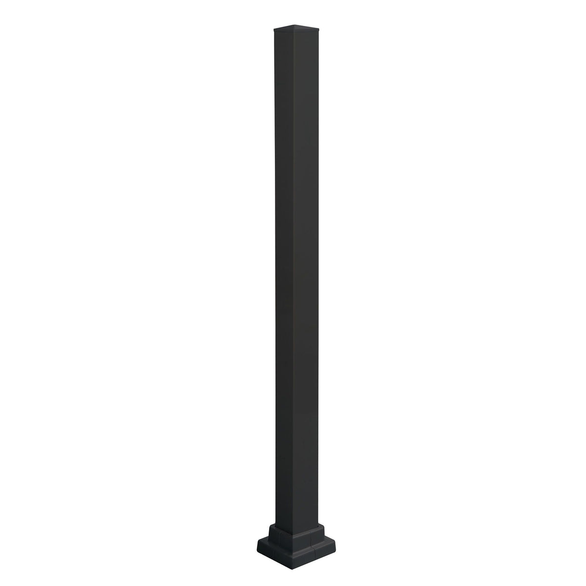Poteau de descente en aluminium noir pour rampe de 42'' de hauteur, 46-1/2'' x 2''