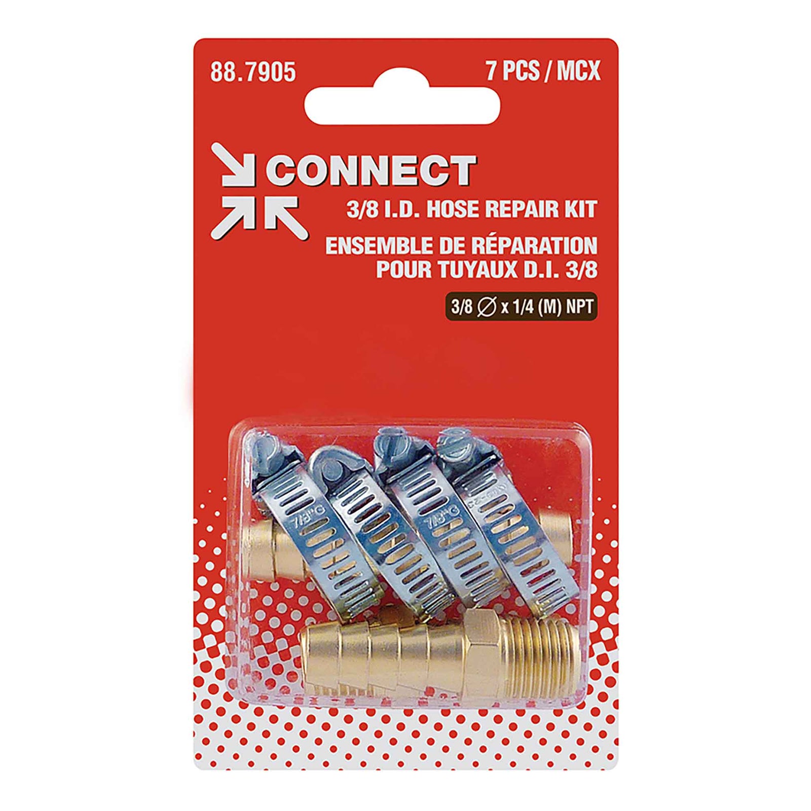 Ensemble de réparation pour tuyau d'air comprimé de 3/8'' de diamètre intérieur x 1/4 (M) NPT, 7 pièces
