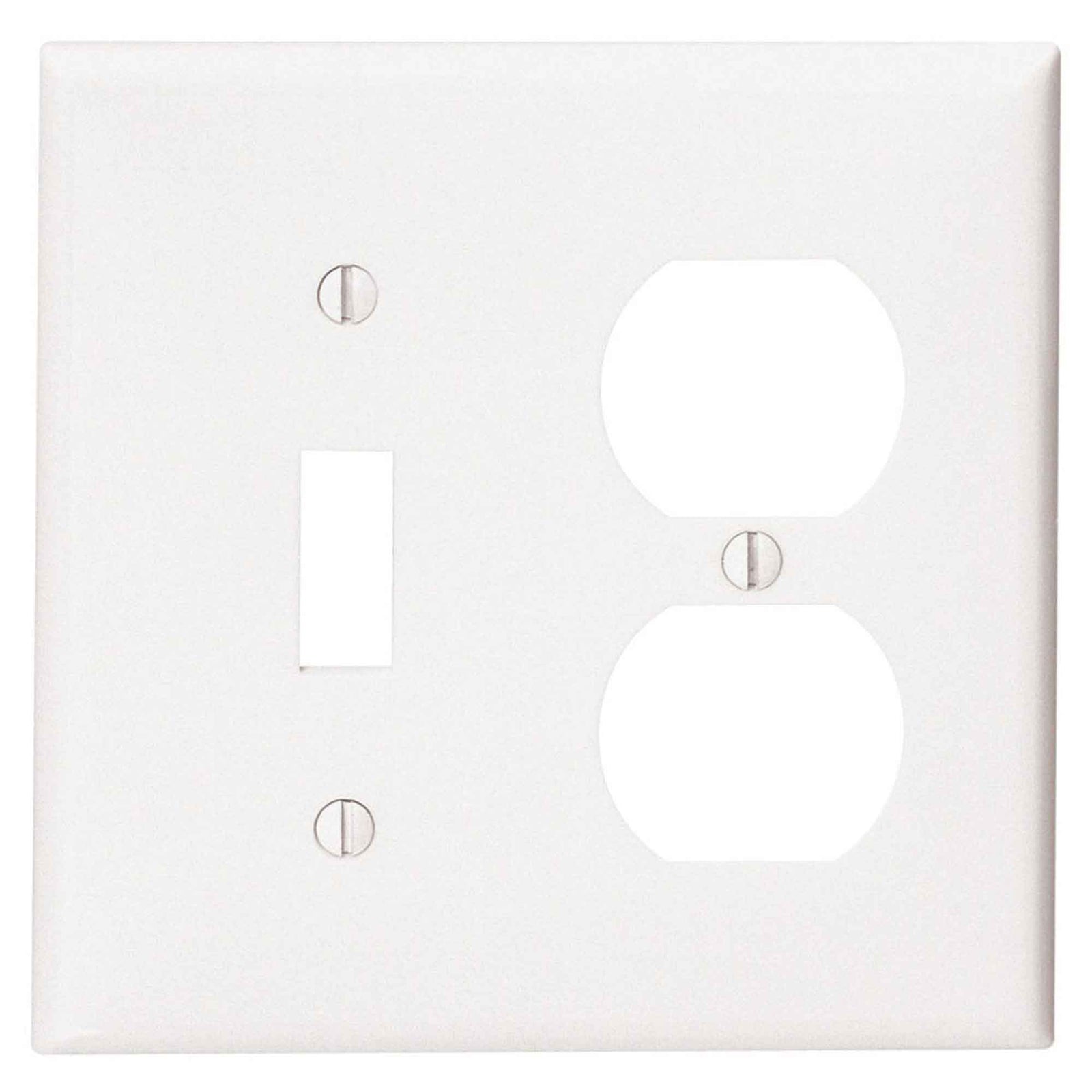 Plaque murale combinée pour 2 dispositifs avec 1-bascule et 1-double, blanc