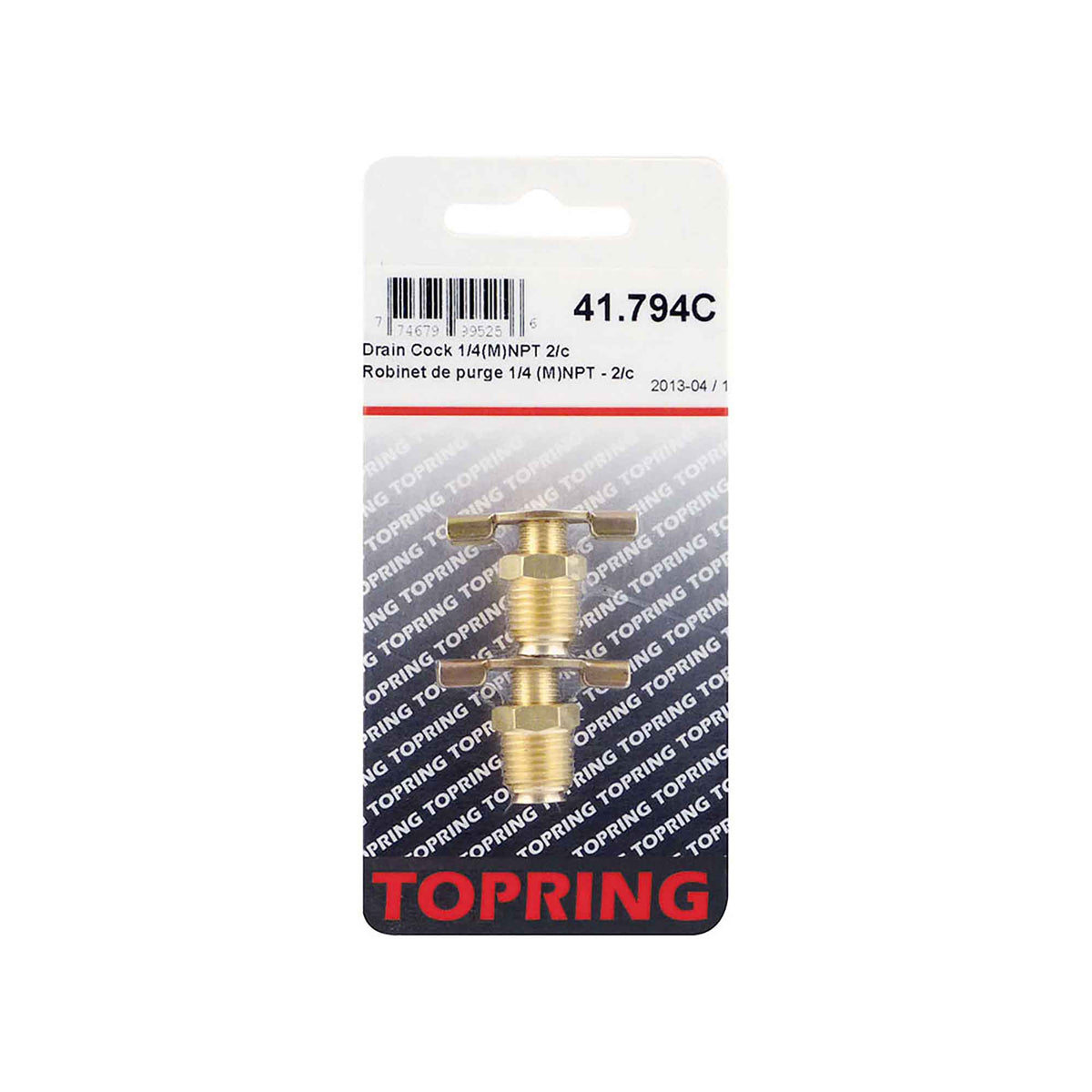 Valve de purge en laiton, 1/4 (M) NPT (2 unités)