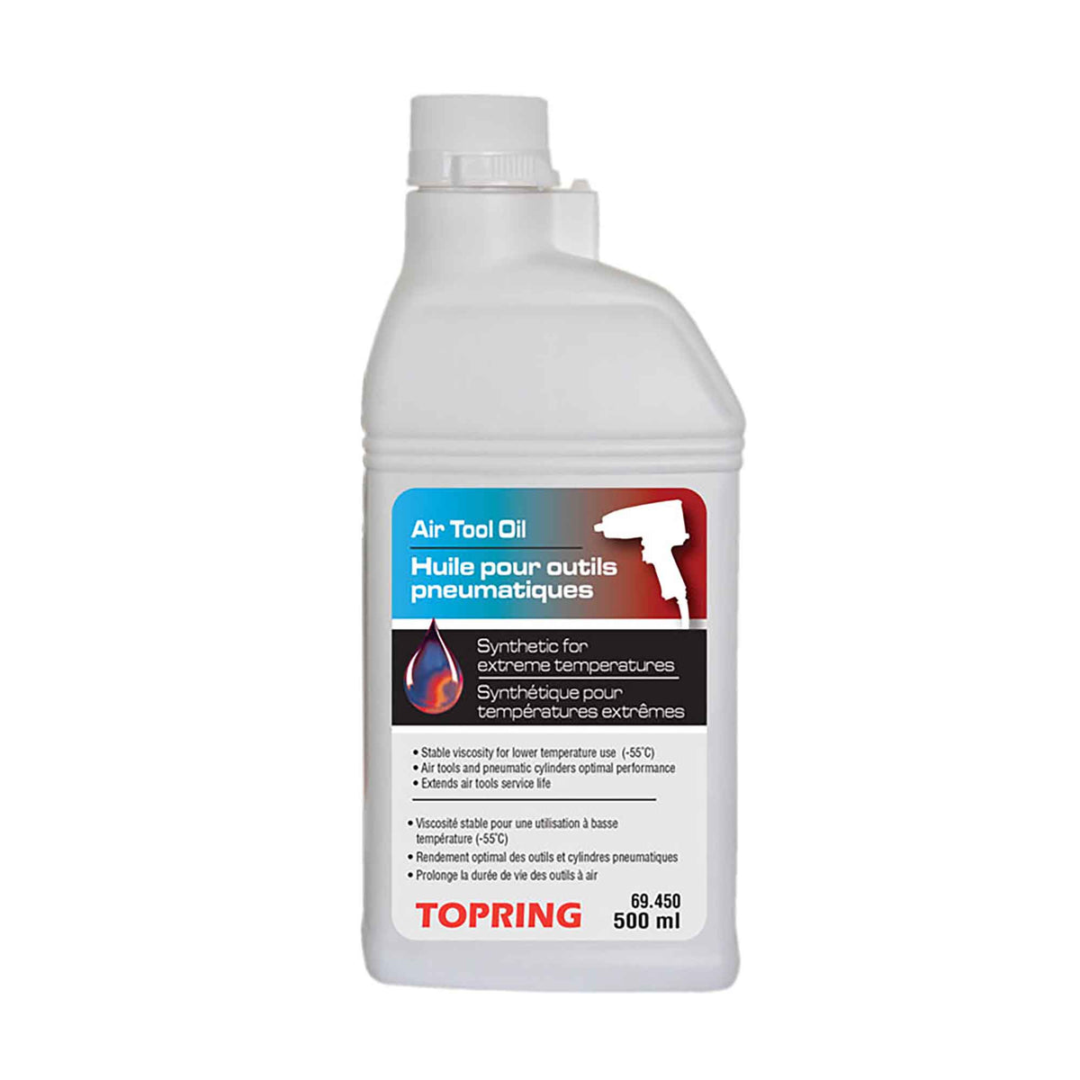 Huile synthétique pour outil pneumatique, 500 ml (températures extrêmes)