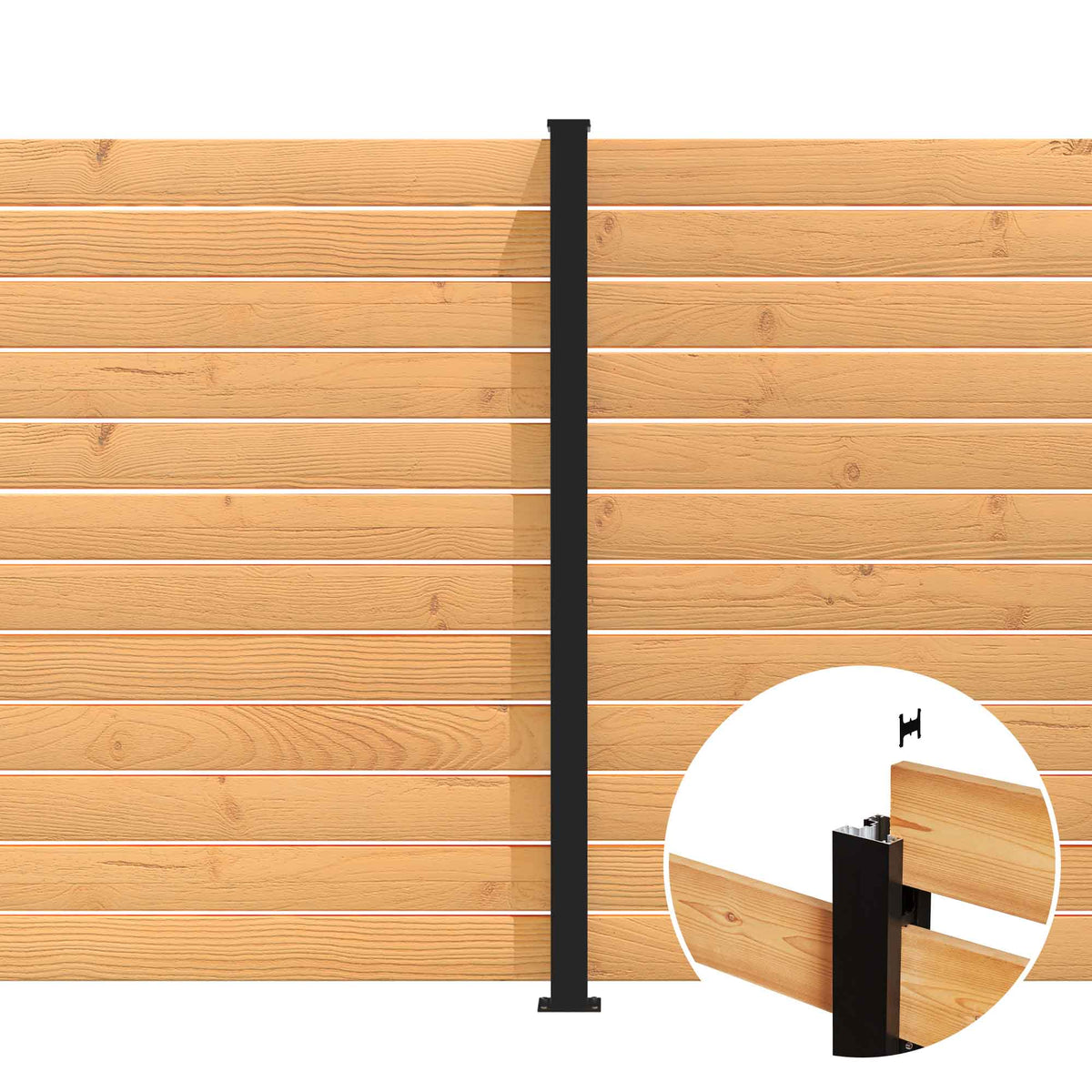 kit de poteau de ligne C6 en aluminium noir, 72" 