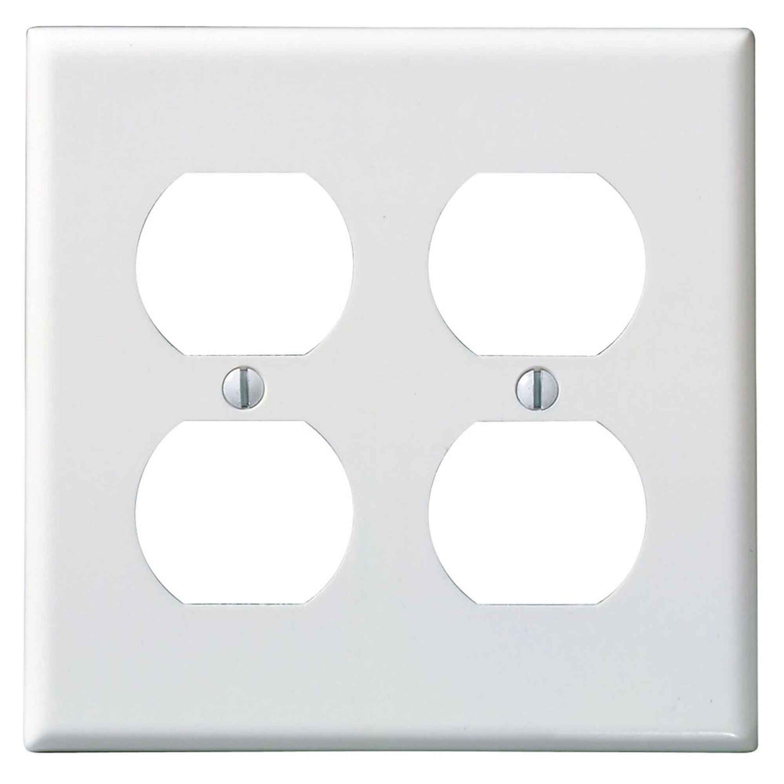 Plaque murale pour prise double à 2 groupes, blanc