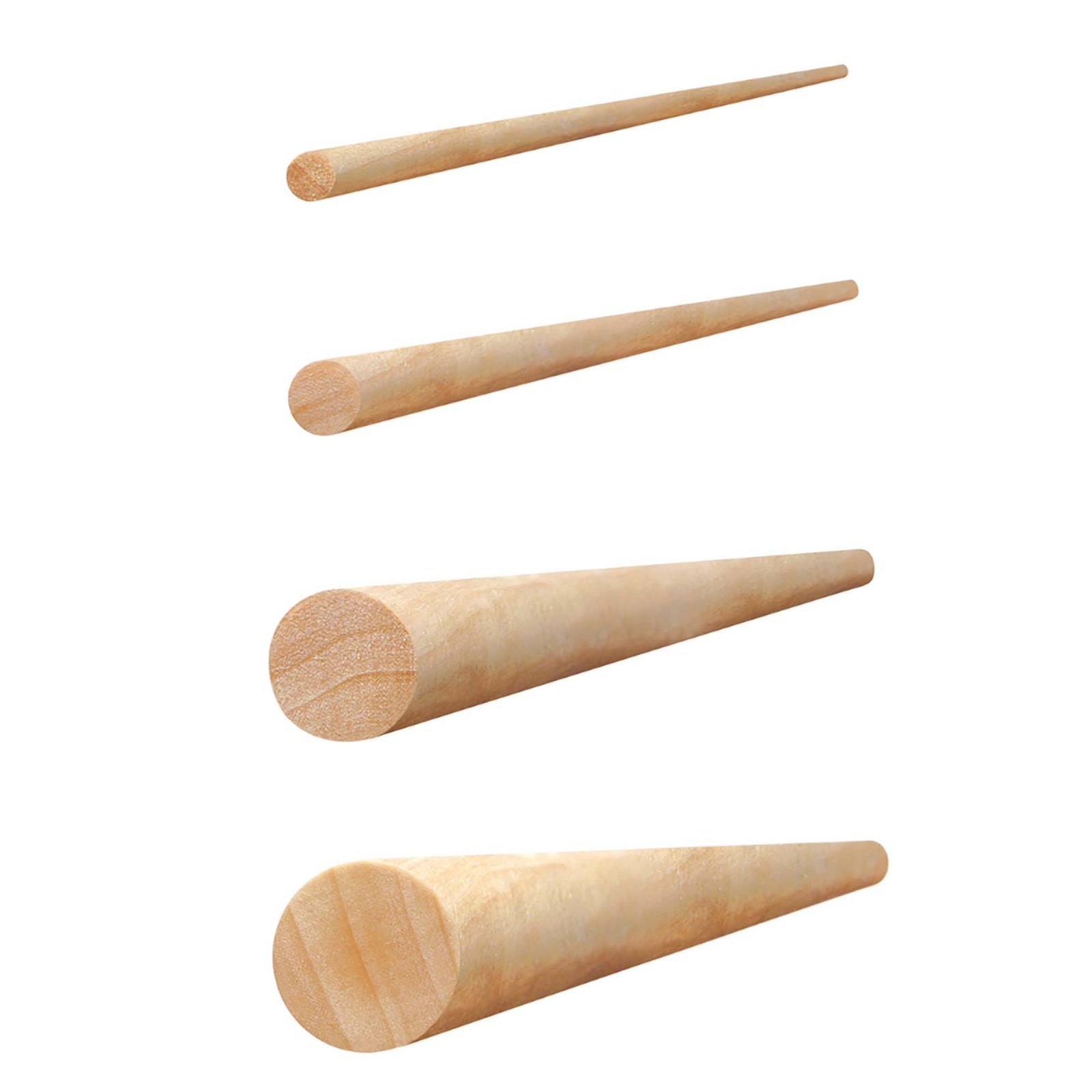 Goujon rond en bois de 1/8'' x 48"