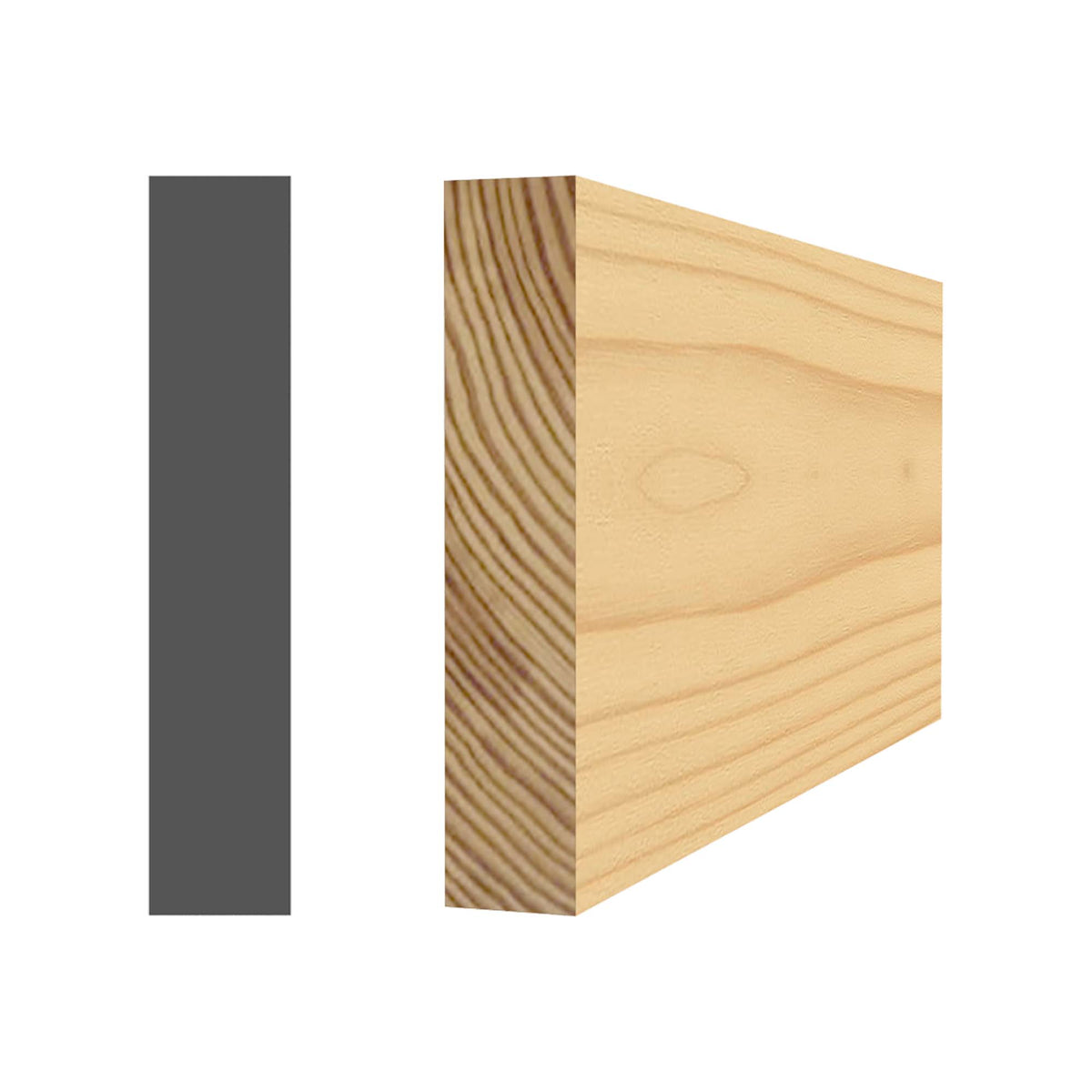 Rectangle en pin jointé 5/16" x 1-5/8" x 8'