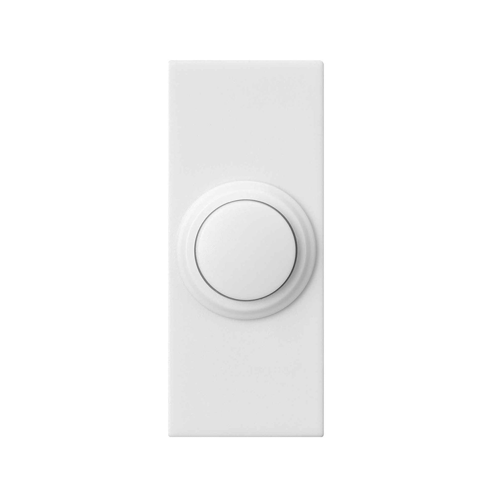 Sonnette sans fil à bouton-poussoir rond non éclairé, blanc