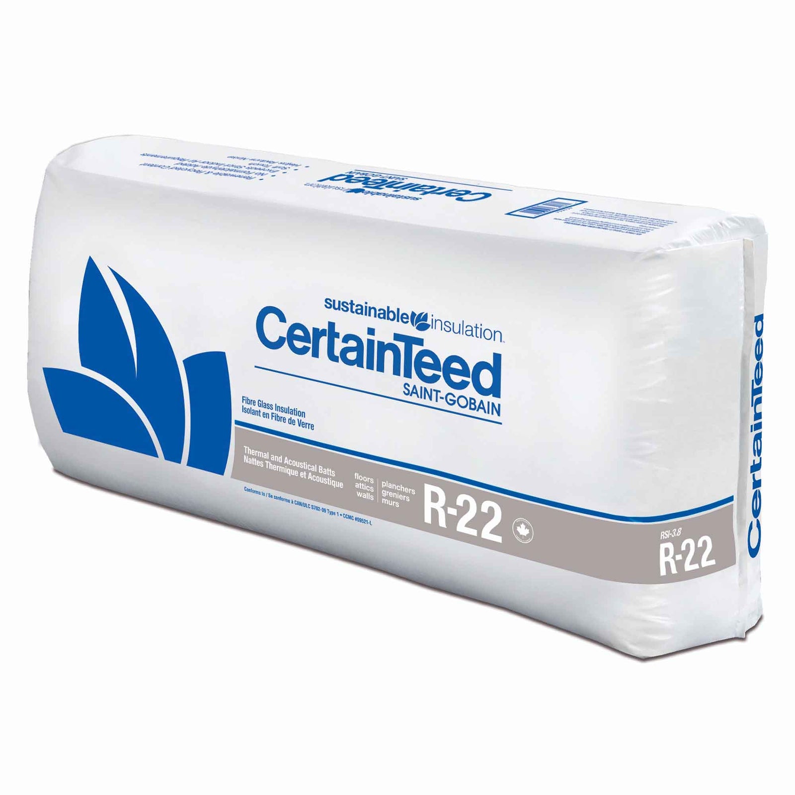 Isolant en fibre de verre R-22 Sustainable Insulation, 5-1/2" x 23" x 47" (75,07 pi²)