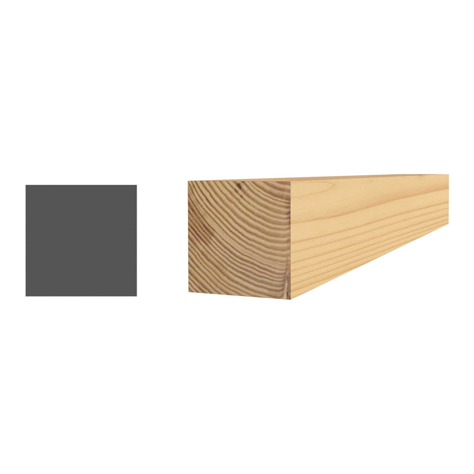 Carré en pin jointé 1/2" x 1/2" x 8'
