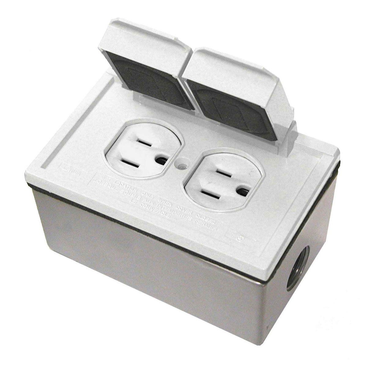 Trousse de prise double résistant aux intempéries de 15 A / 125 V, blanc