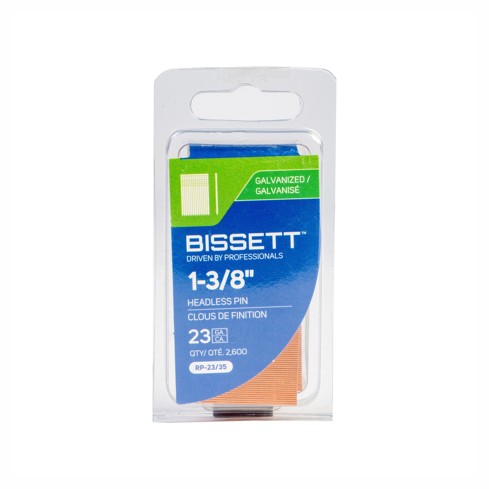 Clous de finition fins sans tête de calibre 23 en acier galvanisé, 1-3/8'' (2 600 unités)