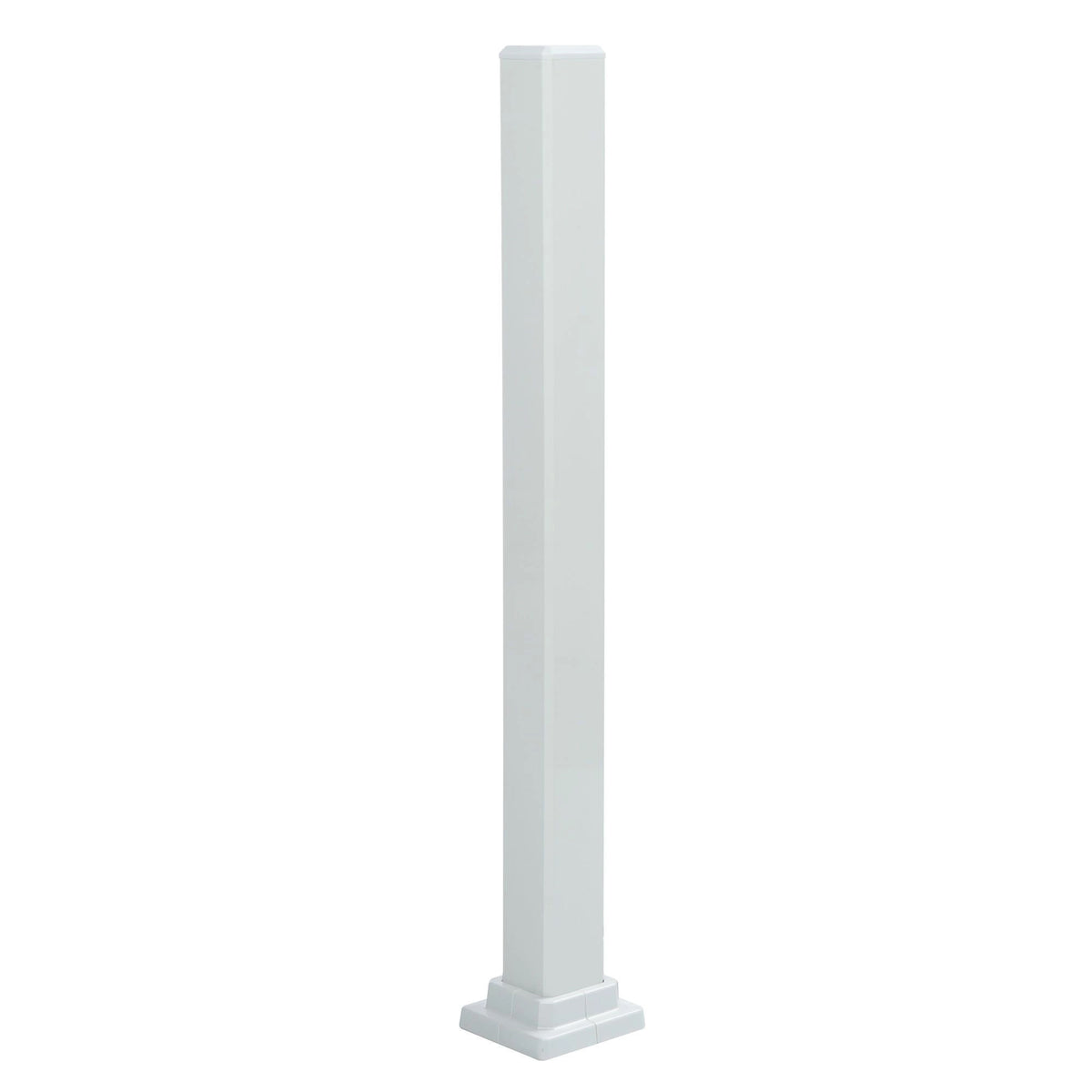 Poteau de montage en aluminium blanc pour rampe de 36'' de hauteur, 37-1/2'' x 3''